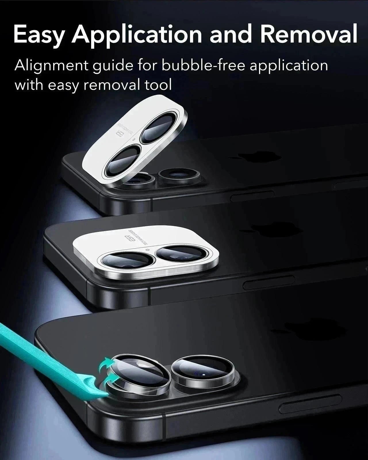 ESR iPhone 17 Armorite Camera Lens Protector Clear easy application
