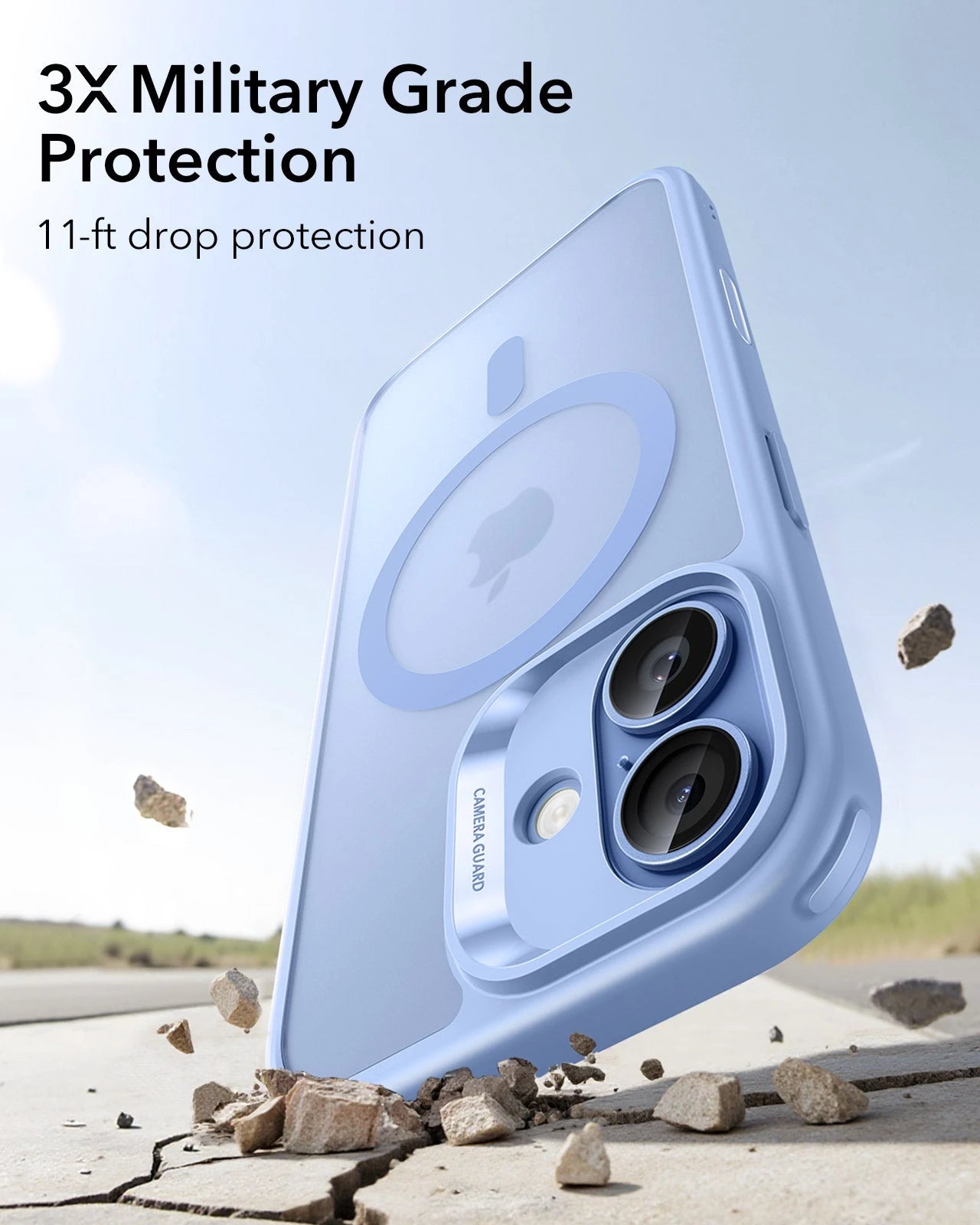 ESR iPhone 17 Claiss Hybrid Magsafe Case Frosted Light Blue  3X Military Grade Protection
