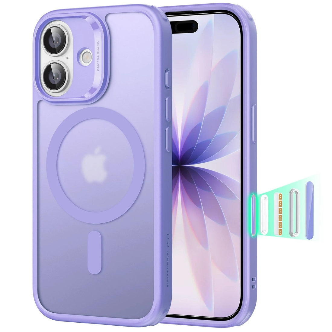 iPhone 17 Classic Hybrid Magnetic Case (Camera Control) - Frosted Purple ESR ESR