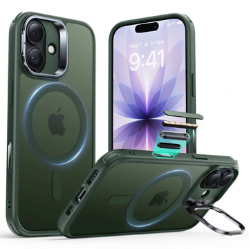 iPhone 17 Classic Hybrid Magnetic Case (Camera Control, Stash Stand) - Frosted Green ESR ESR
