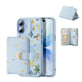 Blue Floral iPone 17 Magsafe Case with Aura Clutch MagSafe Wallet
