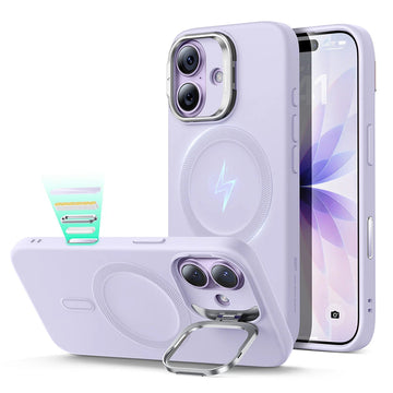 iPhone 17 Silicone Magsafe Case with Stand Lavender