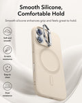 ESR iPhone 17 Cloud Soft Silicone Magsfae Case with Stand Light Tan  Smooth Silicone, Comfortable Hold