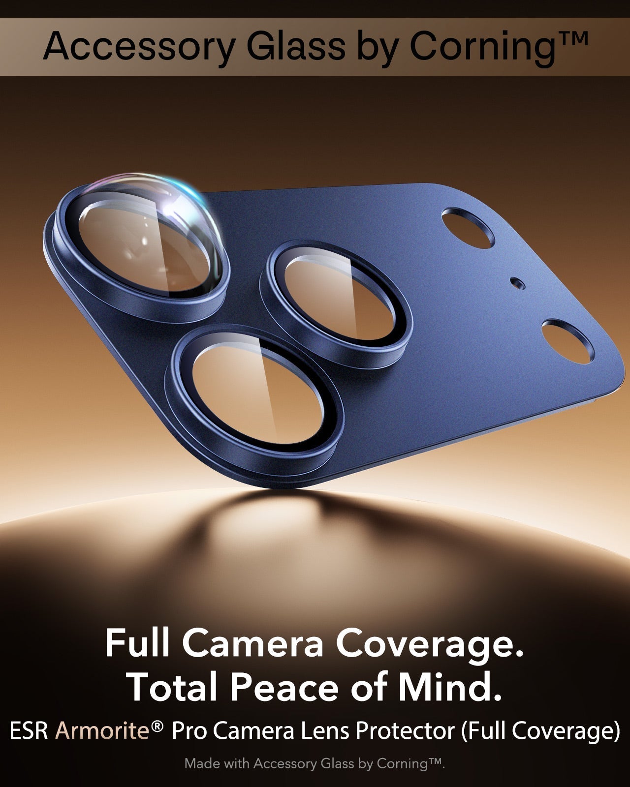 iPhone 17 Pro Corning Glass Camera Lens Protector Blue Full Camera Coverage. Total Peace of Mind.