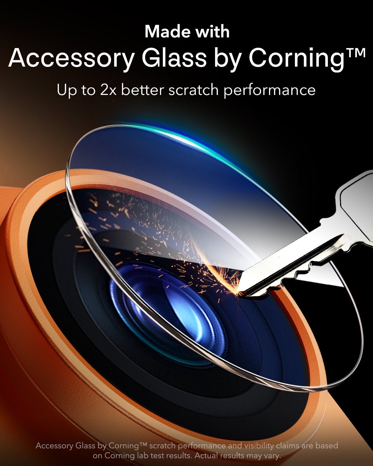 ESR iPhone 17 Pro Corning Glass Camera Lens Protector Orange Made with Accessory Glass by Corning™