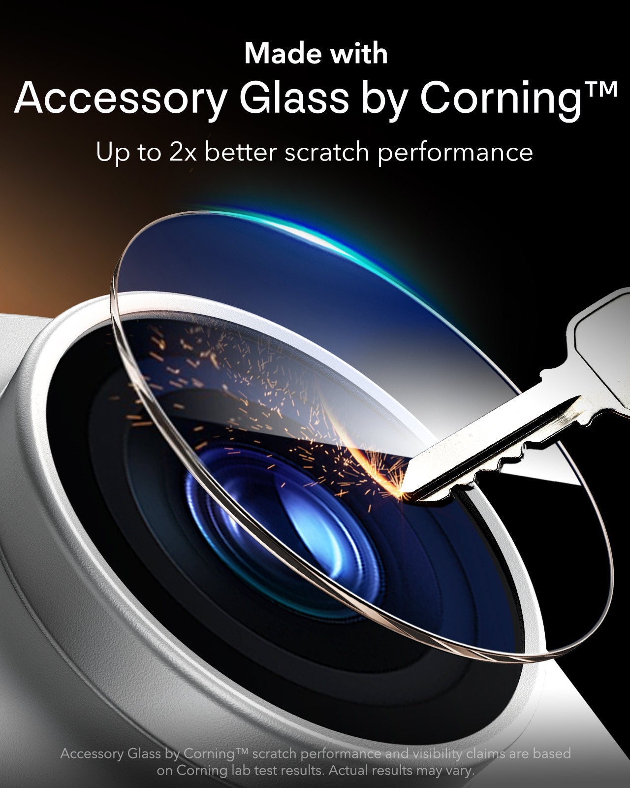 ESR iPhone 17 Pro Corning Glass Camera Lens Protector Silver Made with Accessory Glass by Corning™