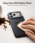 ESR Black Leather iPhone 17 Pro Magsafe Case with Stand Easy Care With Better Wear