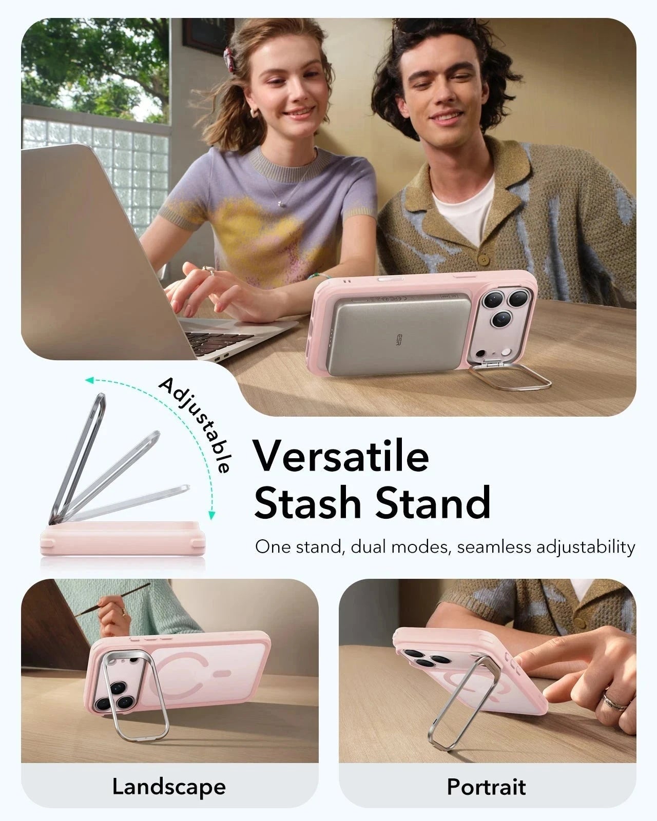 iPhone 17 Pro Classic Hybrid Magsafe Case Frosted Bubblegum Pink Versatile Stash Stand