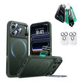 iPhone 17 Pro Classic Hybrid Magsafe Case Stand and Screen Protector Frosted Green
