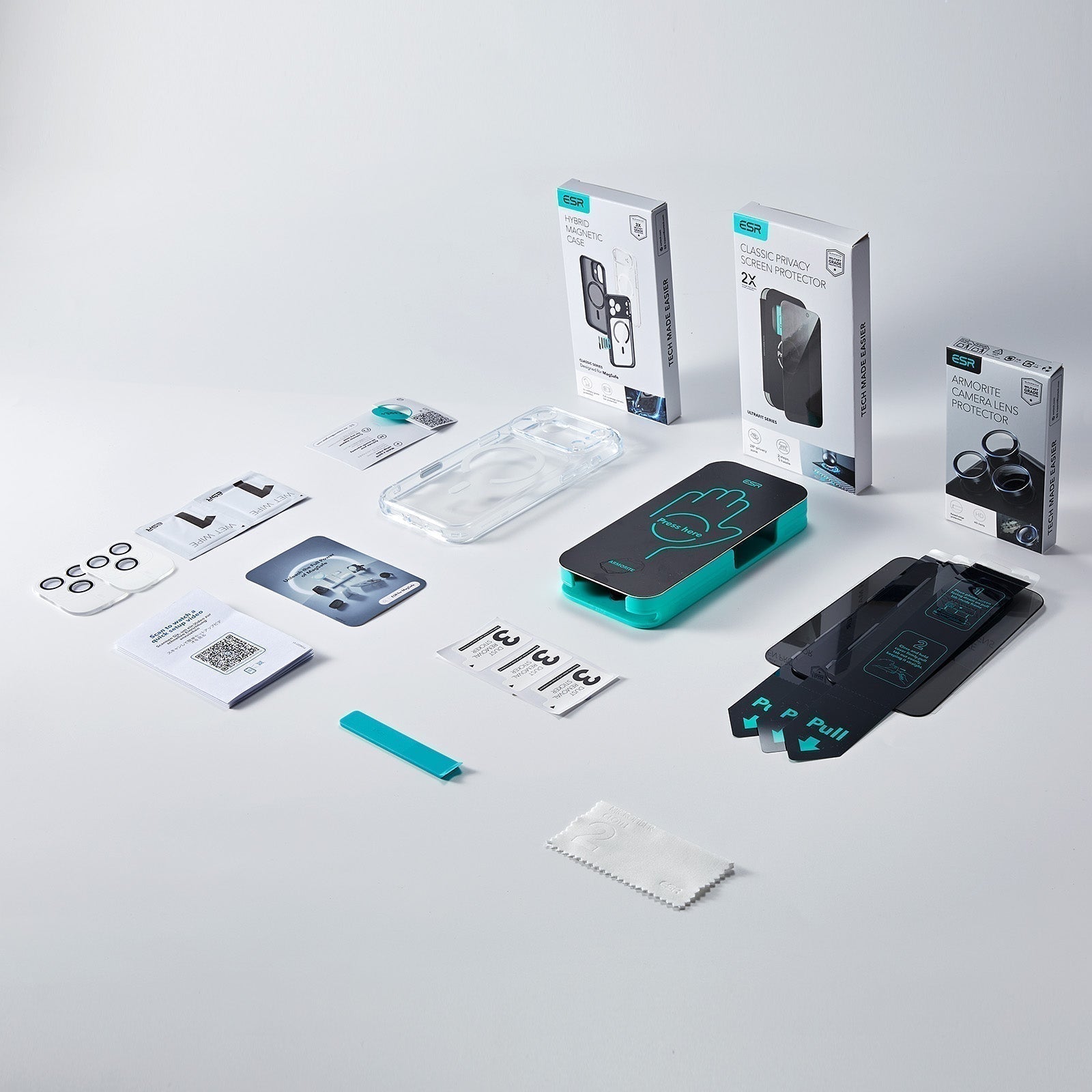 ESR iPhone 17 Pro Classic Hybrid Magsafe Case with Privacy Screen Protector Bundle 