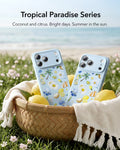 ESR Blue Floral iPone 17 Pro Magsafe Case Tropical Paradise Series