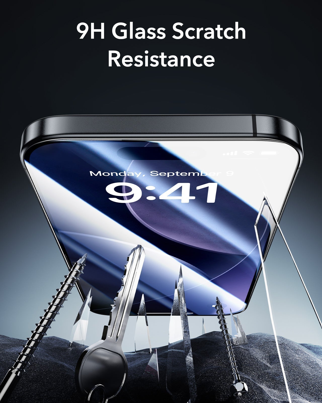 ESR iPhone 17 Pro UltraFit Armorite Privacy Screen Protector 9h glass scratch resistance