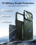 ESR iPhone 17 Pro Cyber Tough Magsafe Case with Stand and Camera Control Green Military Grade Protection
