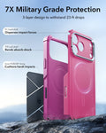 ESR iPhone 17 Pro Cyber Tough Magsafe Case with Stand and Camera Control Pink Military Grade Protection