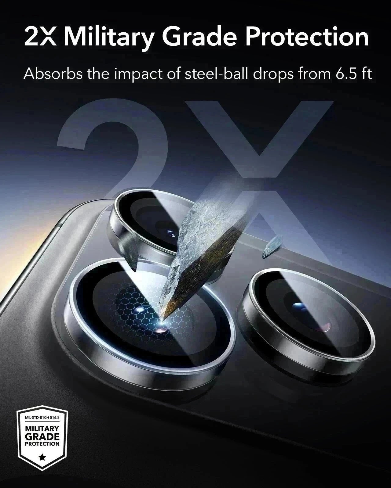 ESR iPhone 17 Pro Max Armorite Camera Lens Protector Clear military grade protection