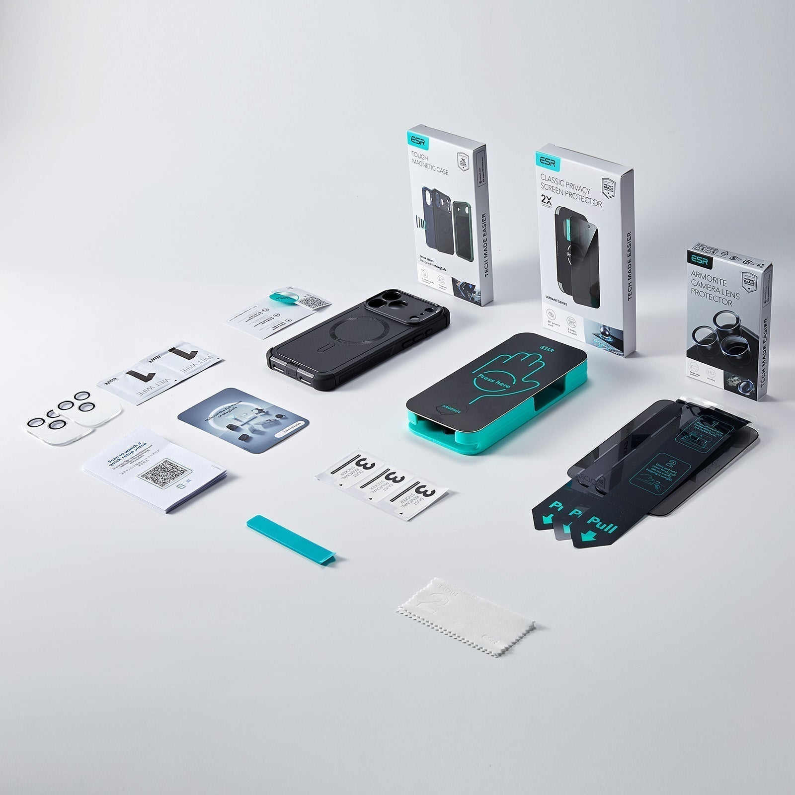 ESR iPhone 17 Pro Cyber Tough Magsafe Case with Privacy Screen Protector 