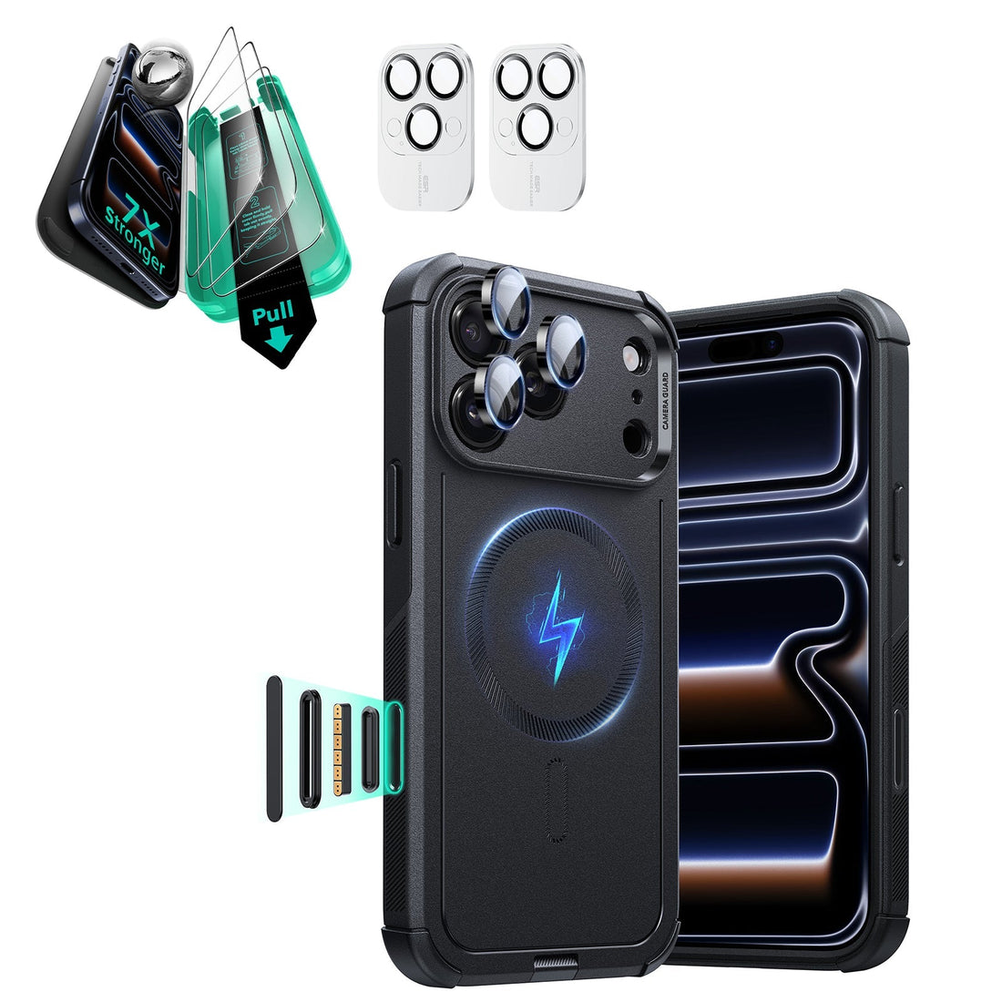 iPhone 17 Pro Cyber Tough Magsafe Case with Screen Protector Black