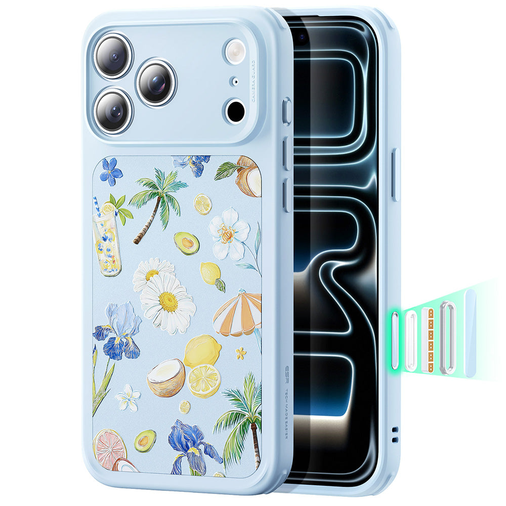 Blue Floral iPone 17 Pro Magsafe Case