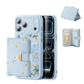 Blue Floral iPone 17 Pro Max Magsafe Case with Aura Clutch MagSafe Wallet