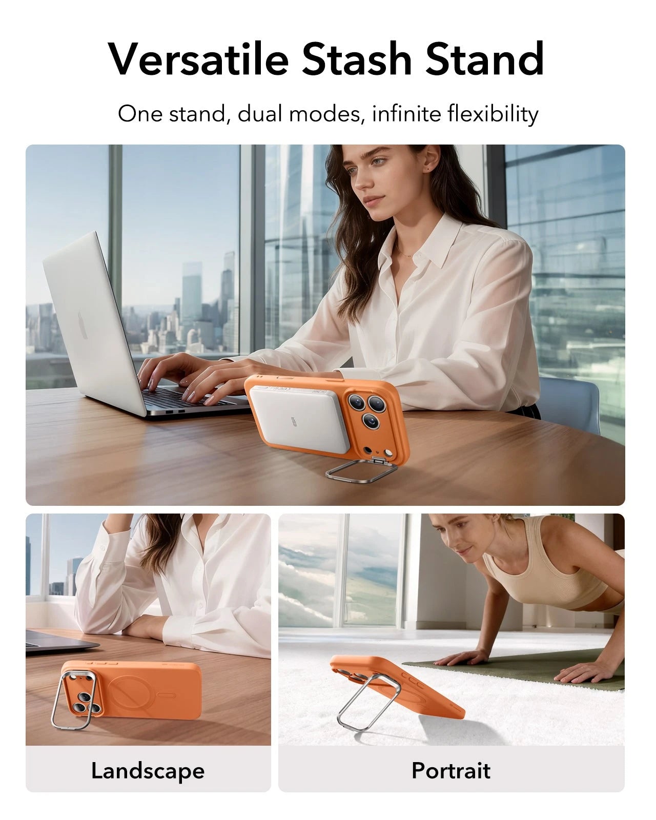 iPhone 17 Pro Cloud Soft Magnetic Case (Camera Control, Stash Stand) - Orange ESR ESR