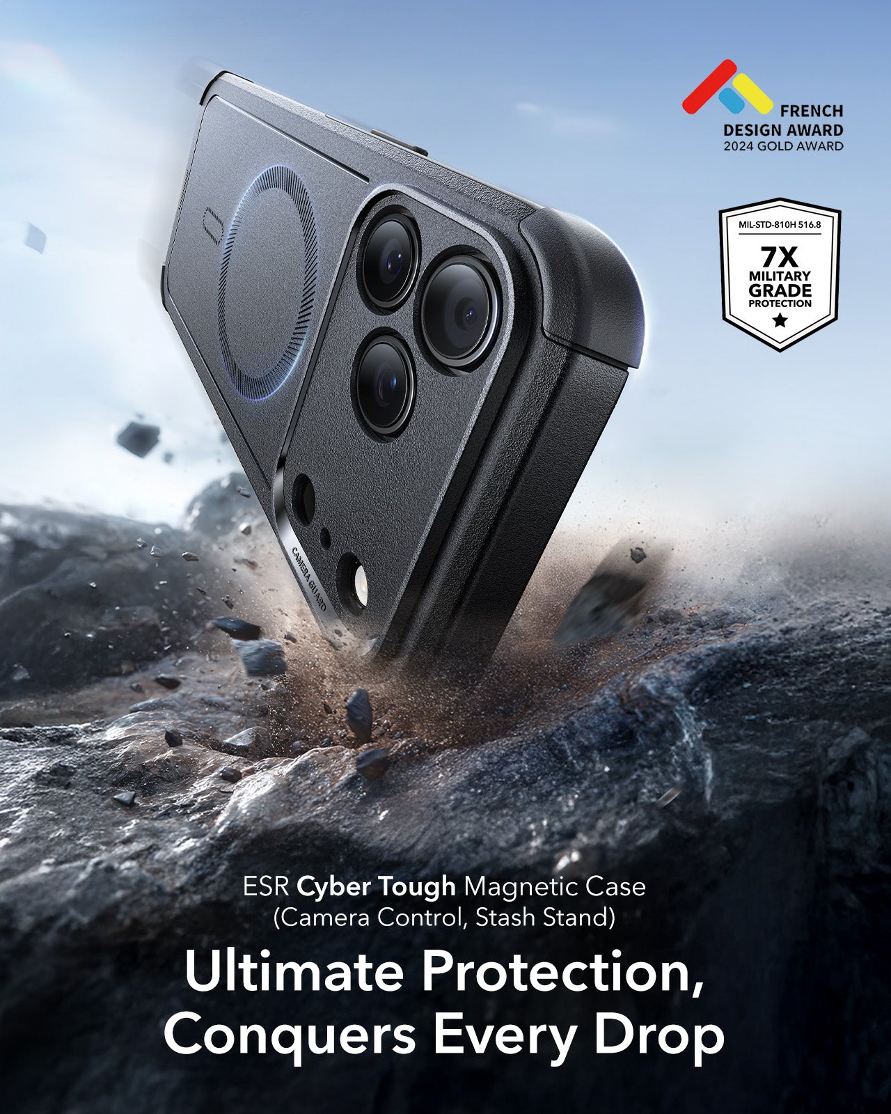 iPhone 17 Pro Cyber Tough Magnetic Case (Camera Control) - Black ESR ESR