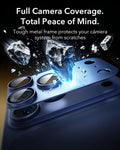 ESR iPhone 17 Pro Max Corning Glass Camera Lens Protector Blue Tough metal frame protects your camera system from scratches