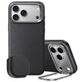 Black Vegan Leather iPhone 17 Pro Max Magsafe Case with Stand