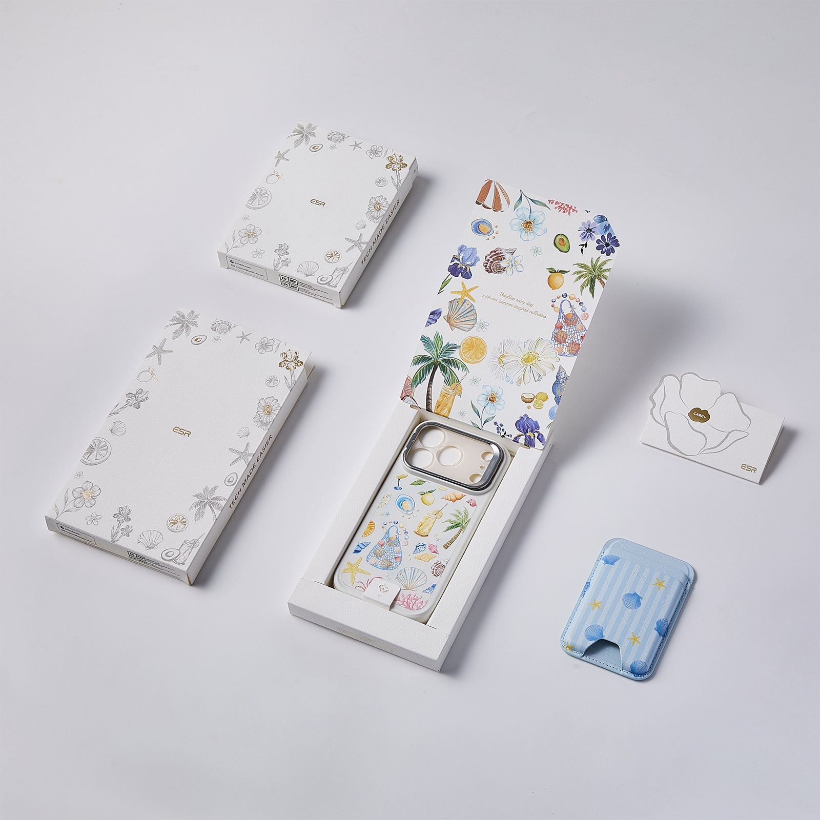 ESR Withe Shell iPhone 17 Magsafe Case with Stand pair Slim MagSafe Wallet