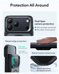 ESR iPhone 17 Pro Max Classic Hybrid Magsafe Case with Stand Camera Control Frosted Black Raised Edge Protection