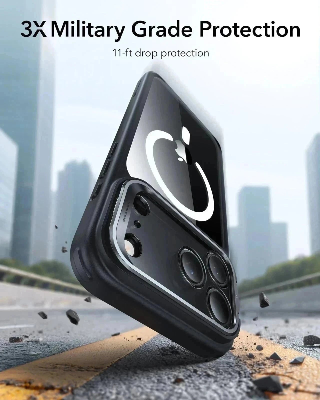 ESR iPhone 17 Pro Max Classic Hybrid Magsafe Case with Stand Camera Control Clear Black Military Grade Protection