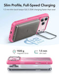 ESR iPhone 17 Pro Max Classic Hybrid Magsafe Case with Stand Camera Control Frosted Pink Wireless charging