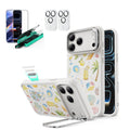 Withe Shell iPhone 17 Pro Max Magsafe Case with Stand pair  Armorite Tempered Glass Screen Protector