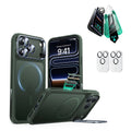 iPhone 17 Pro Max Classic Hybrid Magsafe Case Stand and Screen Protector Frosted Green