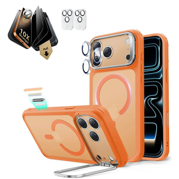 iPhone 17 Pro Max Classic Magsafe Case with Corning Glass Screen Protector Frosted Orange