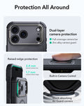 ESR iPhone 17 Pro Max Cyber Tough Magsafe Case with Stand and Camera Control Gray Military Grade Protection
