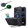 iPhone 17 Pro Max Cyber Tough Magsfae Case with Stand and Qi2 wireless Charger Black