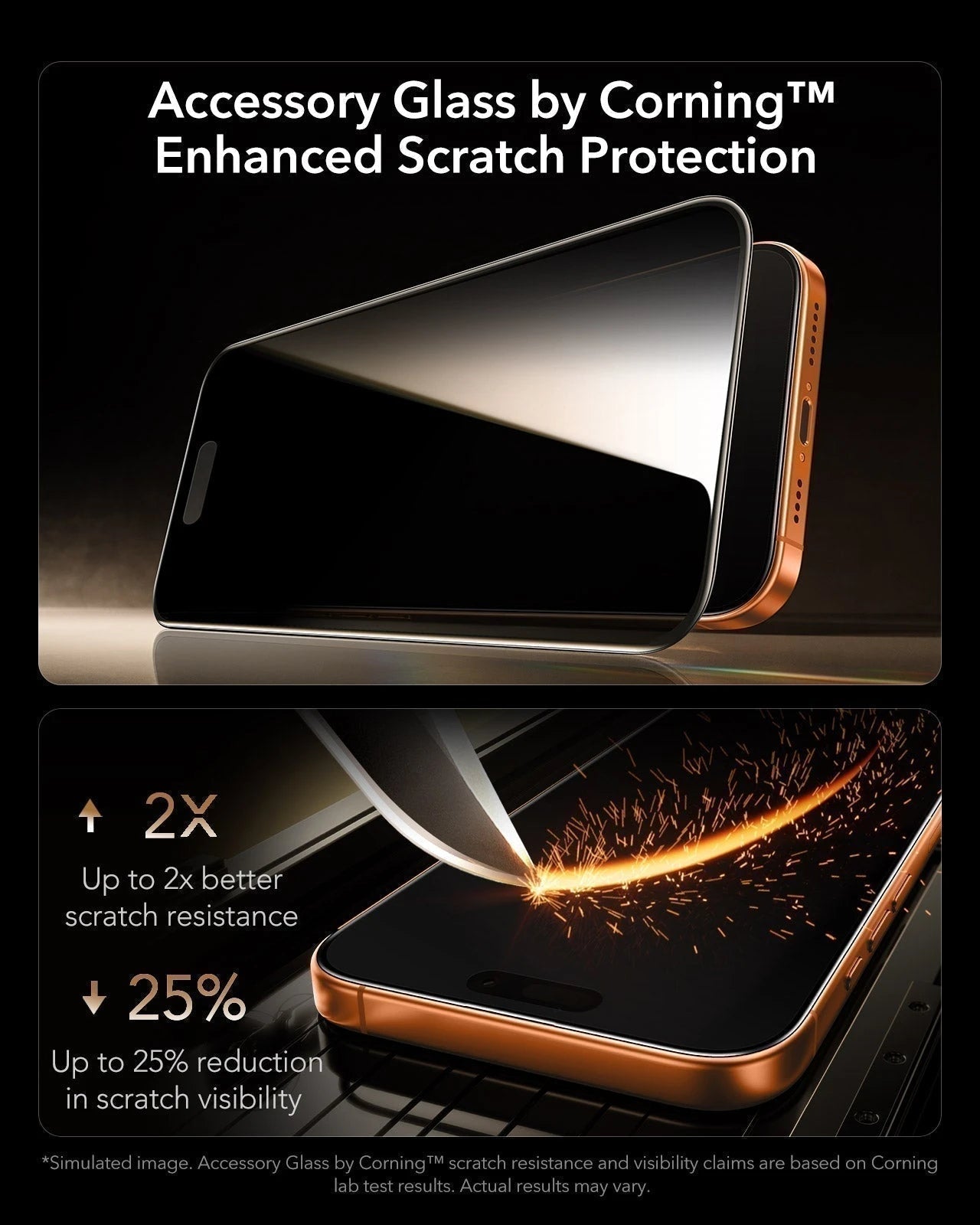 ESR iPhone 17 Pro Max Corning Glass Privacy Screen Protector accessory galss by corning enhanced scratch protection