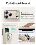 iPhone 17 Pro Max Cloud Soft Silicone Magsfae Case with Stand Light Tan Protection All Around