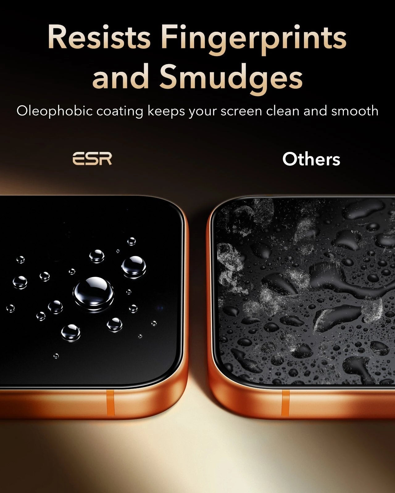 ESR iPhone 17 Pro Max Screen Protector with Corning Glass Resists Fingerprints and Smudges