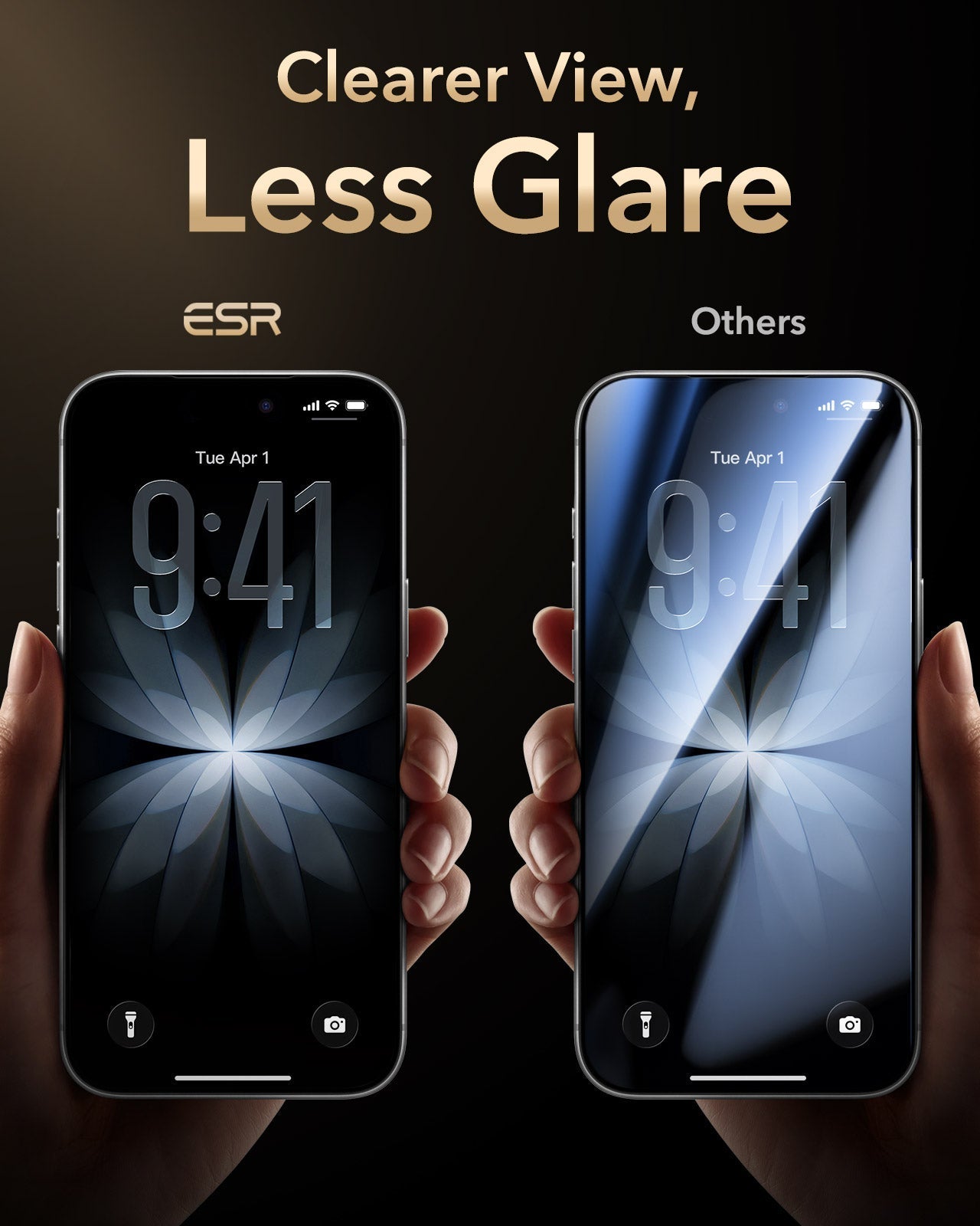 ESR iPhone 17 Screen Protector with Corning Glass Clearer View,Glare Less