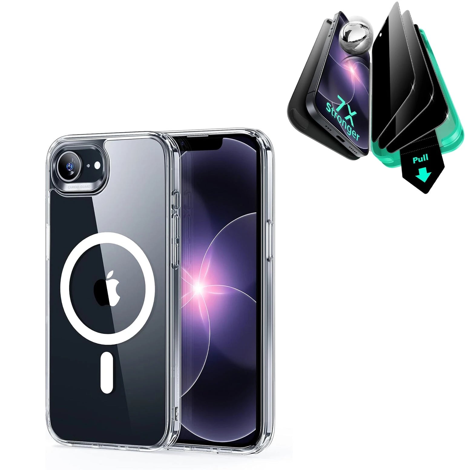 iPhone 17e Classic Hybrid Magsafe Case and Armorite Privacy Screen Protector Clear