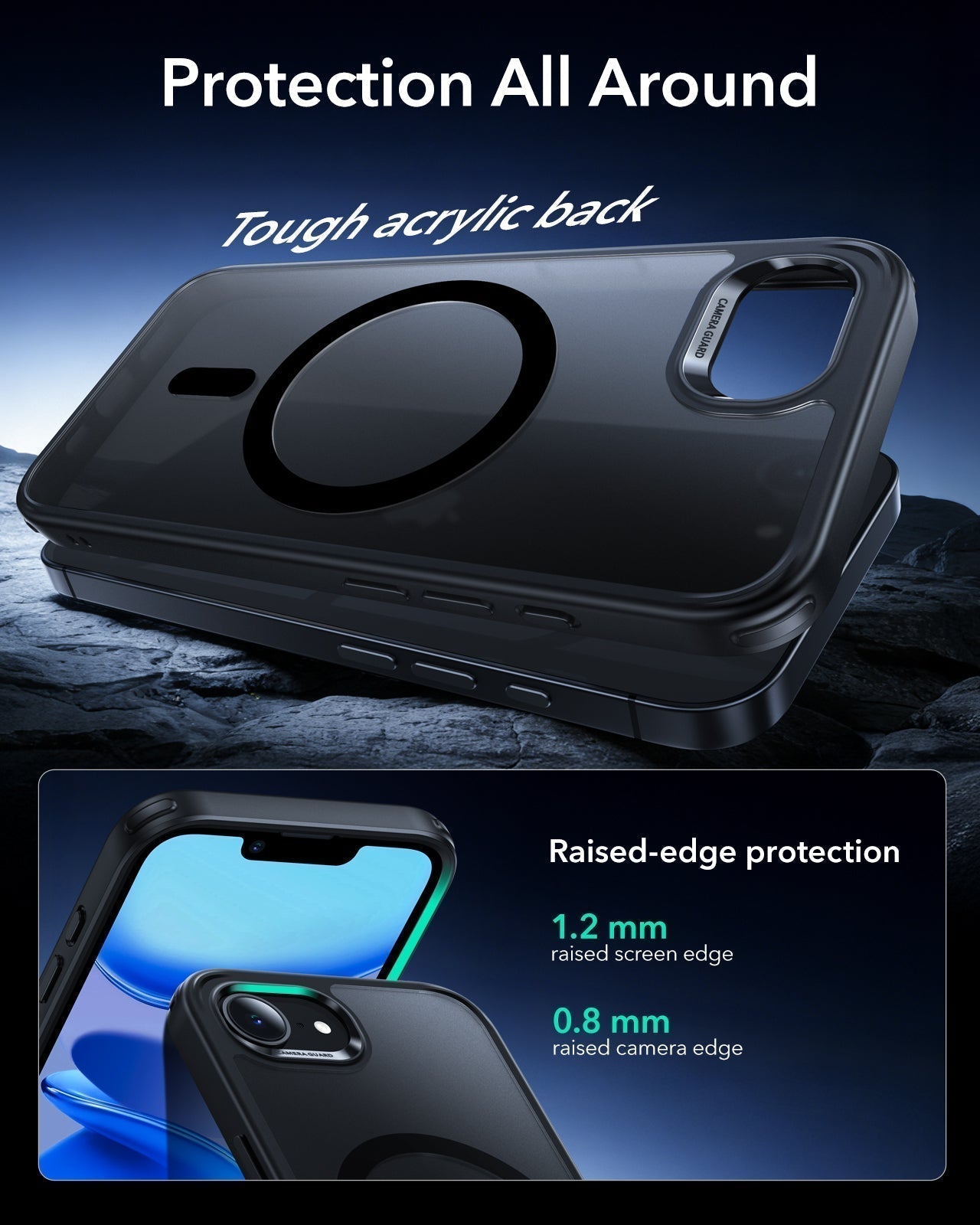 ESR iPhone 17e Classic Hybrid Magsafe Case Frosted Black Protection All Around