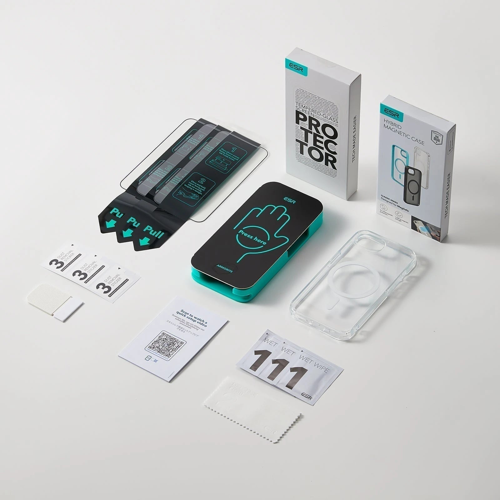 ESR iPhone 17e Classic Hybrid Magsafge Case with Armorite Temepered Glass Screen Protector 