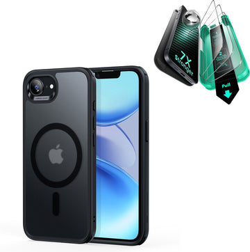  iPhone 17e Classic Hybrid Magsafge Case with Armorite Temepered Glass Screen Protector Frosted Black