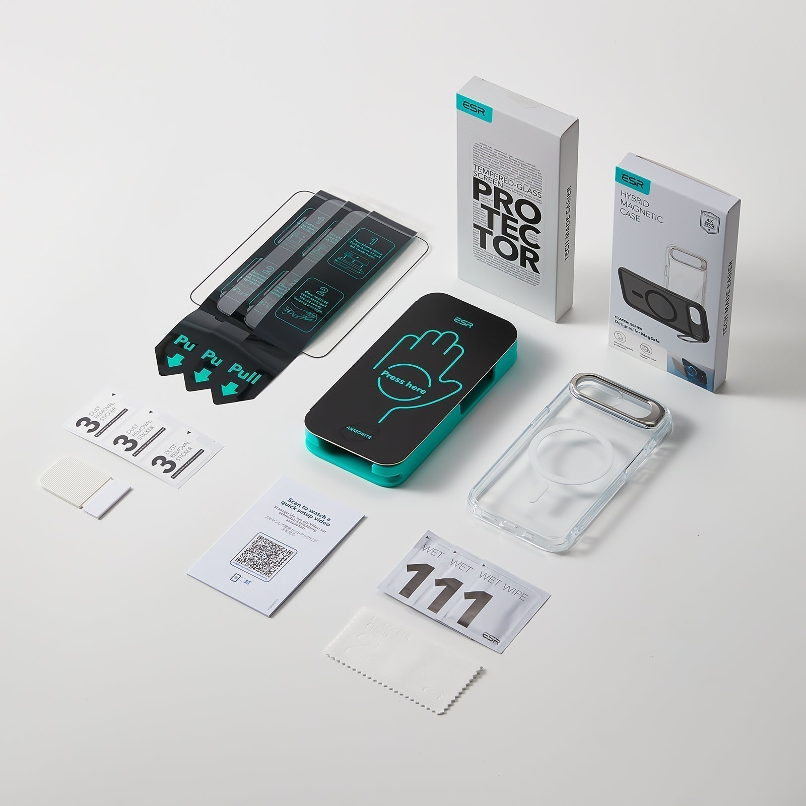 ESR iPhone 17e Classic Hybrid Magsafe Case with Armorite Tempered Glass Screen Protecotr