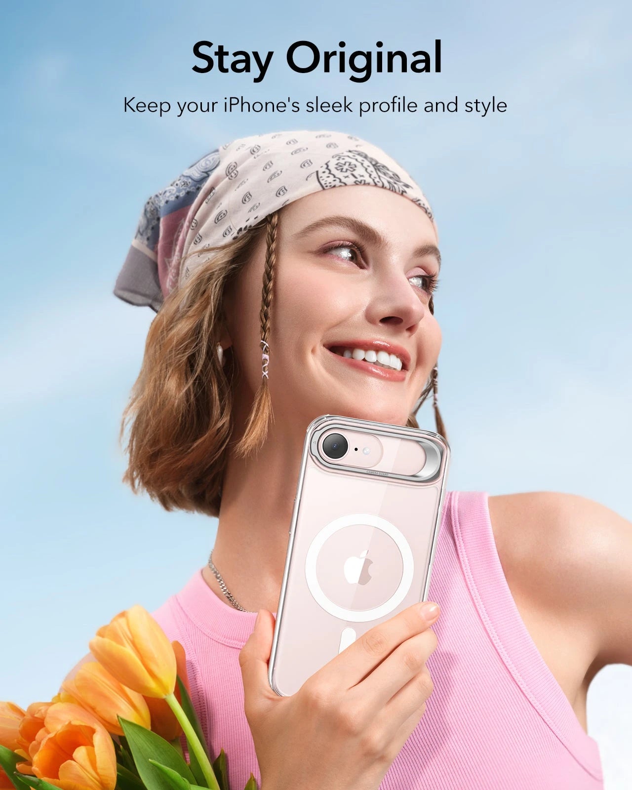 ESR iPhone 17e Classic Hybrid Magsafe Case with Stand Clear Stay Original