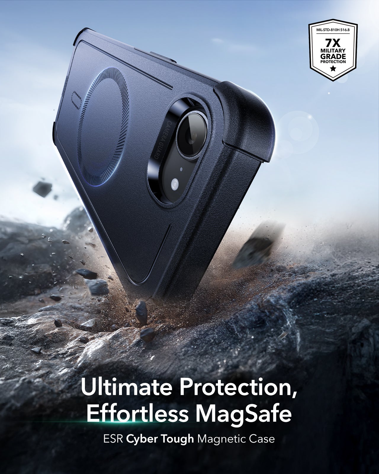 iPhone 17e Cyber Tough Magnetic Case Navy Blue Ultimate Protection Effortless MagSafe