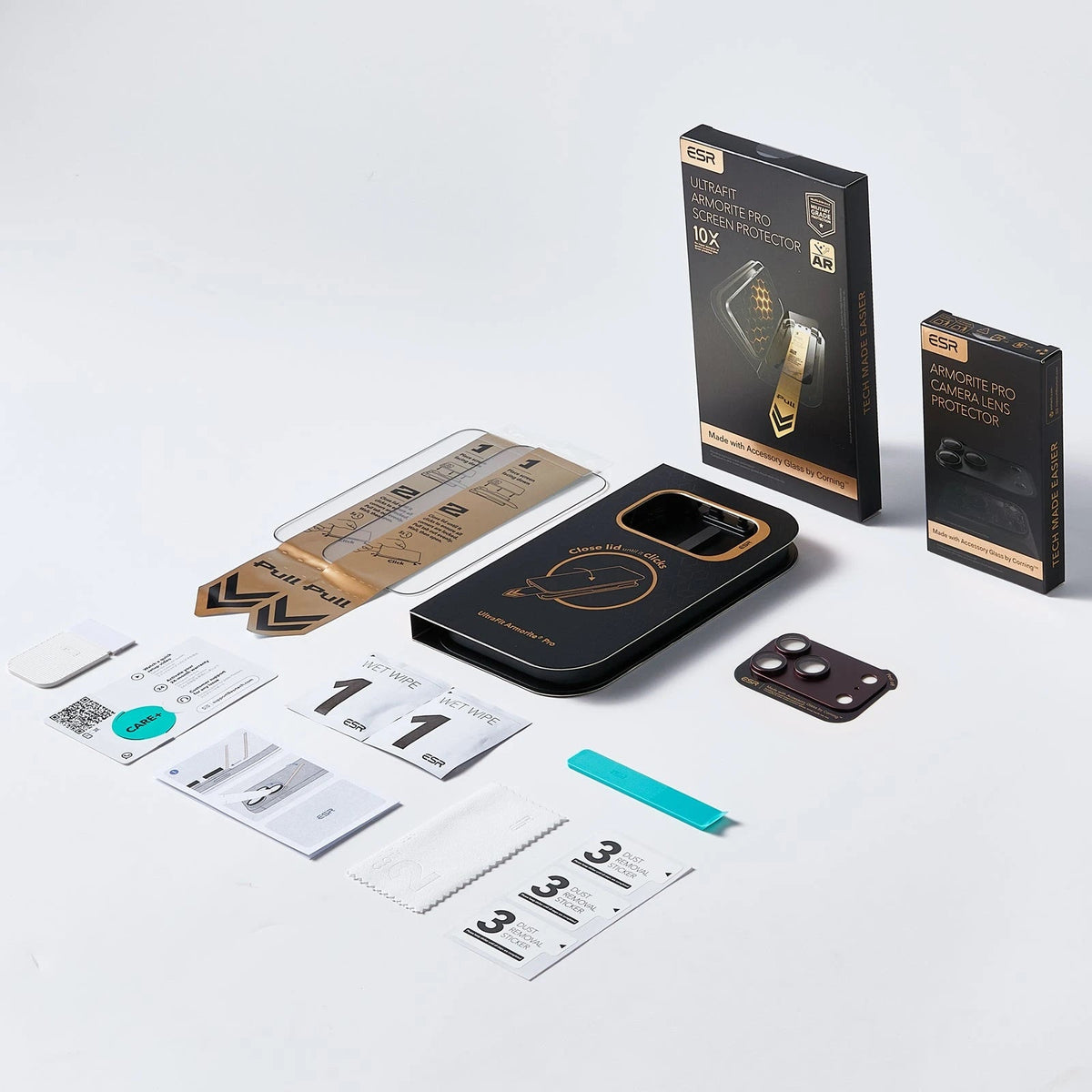 ESR iPhone 18 Pro Corning Glass Screen Protector with Full Coverage Camera Lens Protector