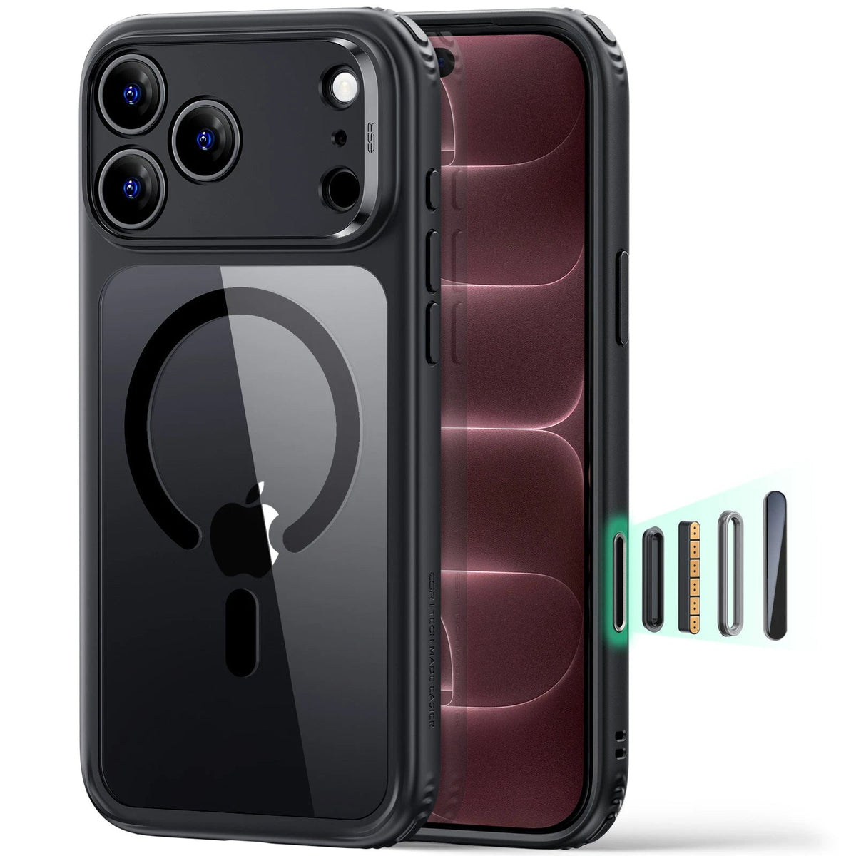 Clear Black iPhone 18 Pro Magsafe Slim Phone Case