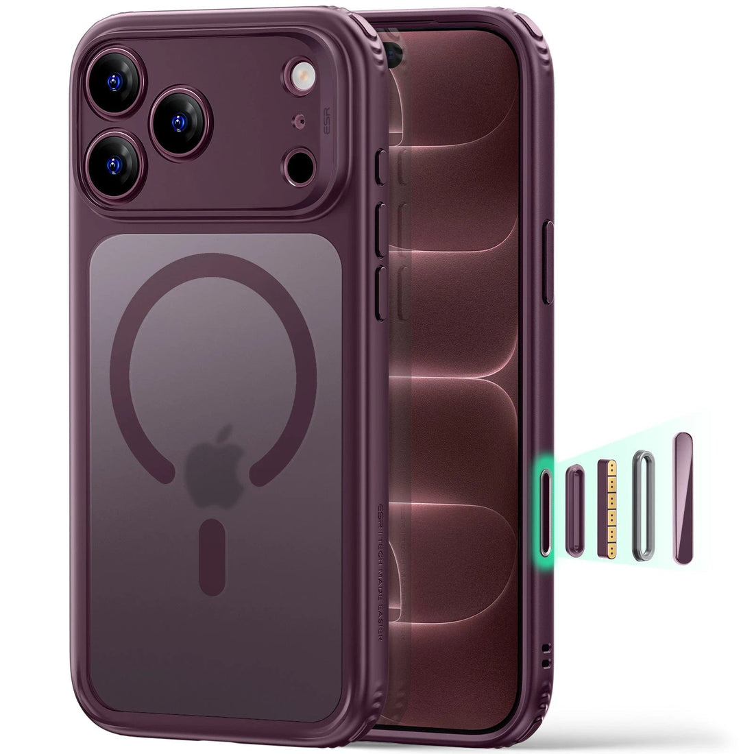 Frosted Deep Burgundy iPhone 18 Pro Magsafe Slim Phone Case 